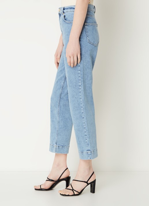 Phase Eight Lexi high waist cropped straight leg jeans met medium wassing - detail 5 indigo