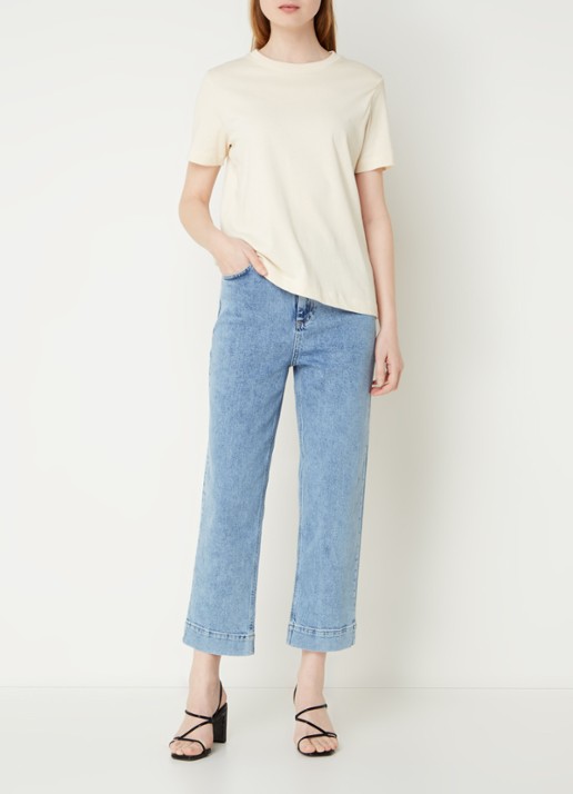 Phase Eight Lexi high waist cropped straight leg jeans met medium wassing - voorkant 3 indigo