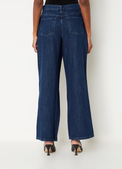 Phase Eight Liana high waist wide leg jeans met donkere wassing - achterkant 5 indigo