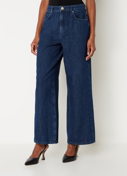 Phase Eight Liana high waist wide leg jeans met donkere wassing