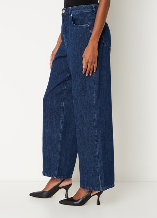 Phase Eight Liana high waist wide leg jeans met donkere wassing - detail 4 indigo