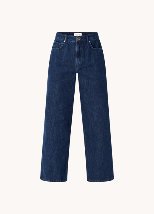 Phase Eight Liana high waist wide leg jeans met donkere wassing - voorkant indigo