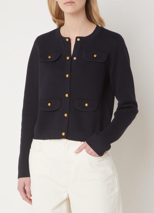 Phase Eight Libby fijngebreid vest met sierknopen