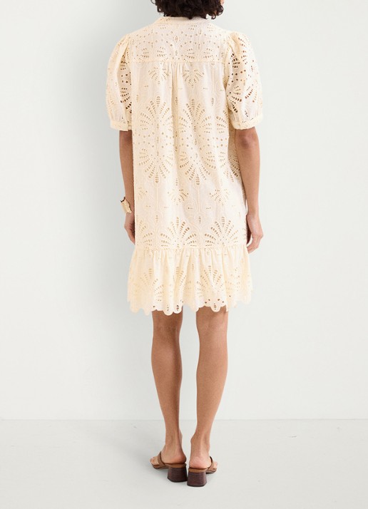 Phase Eight Liliana mini jurk met borduring - achterkant geel