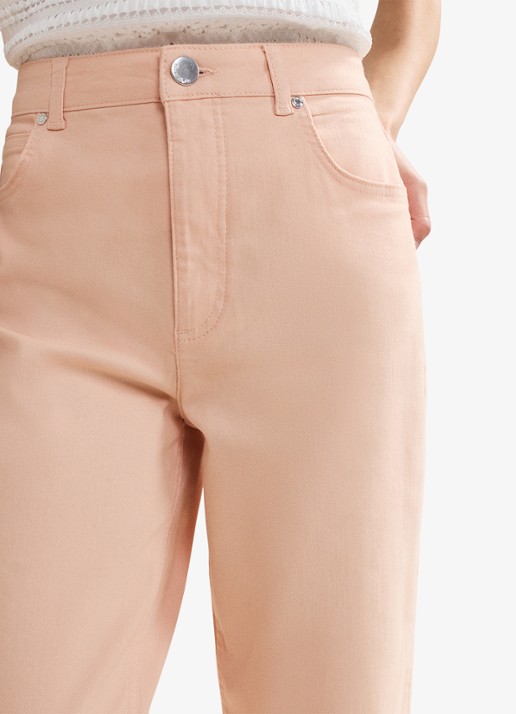 Phase Eight Lindsey mid waist cropped slim fit jeans met gekleurde wassing - detail 5 zalmroze