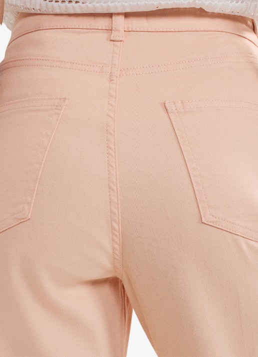 Phase Eight Lindsey mid waist cropped slim fit jeans met gekleurde wassing - detail 6 zalmroze