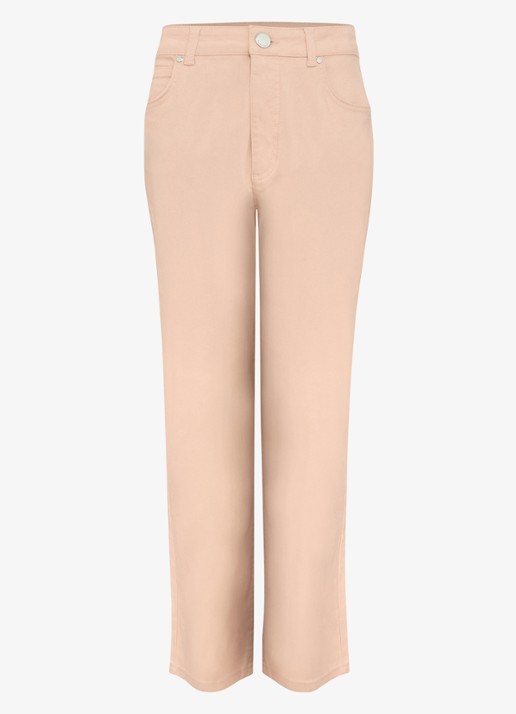 Phase Eight Lindsey mid waist cropped slim fit jeans met gekleurde wassing - voorkant 2 zalmroze
