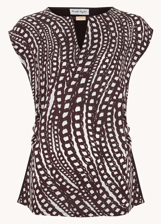 Phase Eight Livie top met print - voorkant 2 bruin