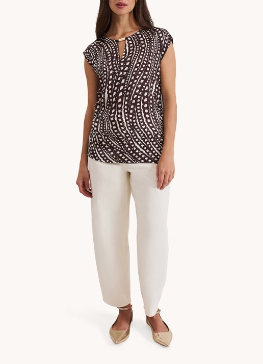 Phase Eight Livie top met print - voorkant 3 bruin
