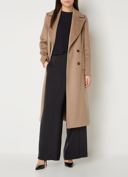 Phase Eight Livvy trenchcoat in wolblend - voorkant 3 camel