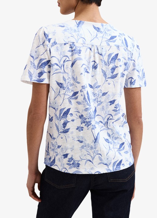 Phase Eight Lorenna blouse met bloemenprint - achterkant 7 blauw