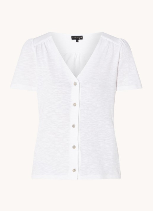 Phase Eight Lorenna Button Top White 08 - voorkant 2 wit