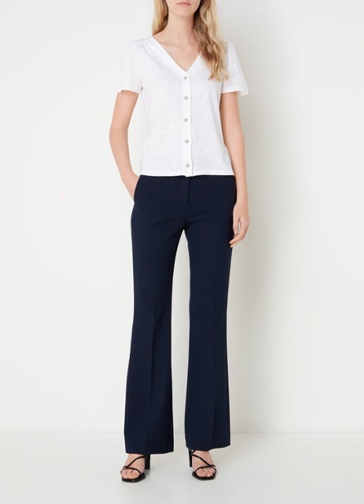 Phase Eight Lorenna Button Top White 08 - voorkant 3 wit