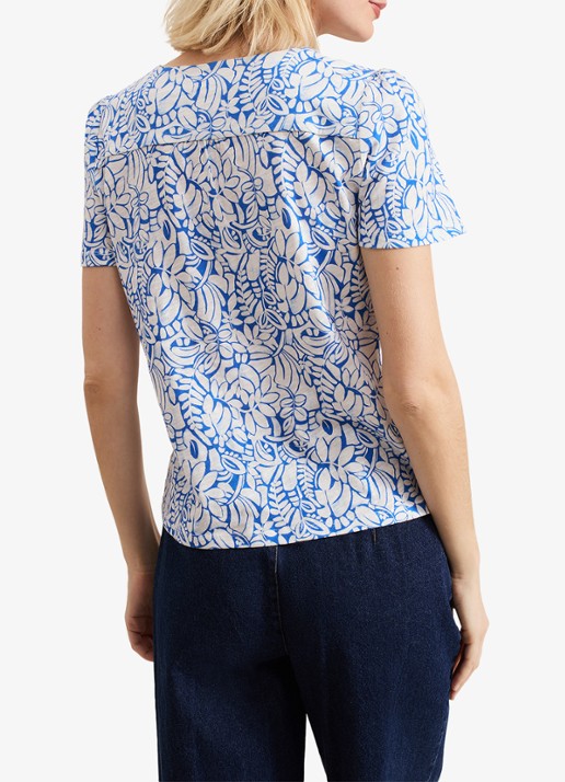 Phase Eight Lorenna top met bloemenprint - achterkant blauw
