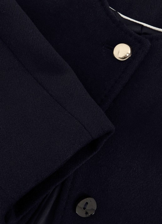 Phase Eight Loretta mantel in wolblend met steekzakken - detail 8 donkerblauw
