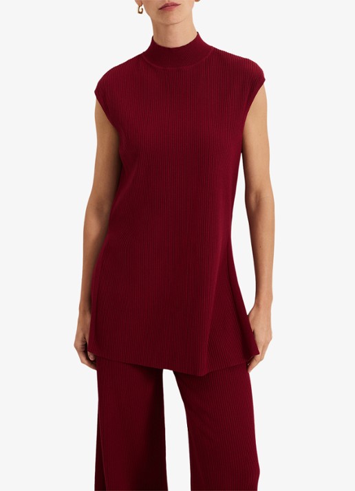 Phase Eight Lori ribgebreide top met splitten
