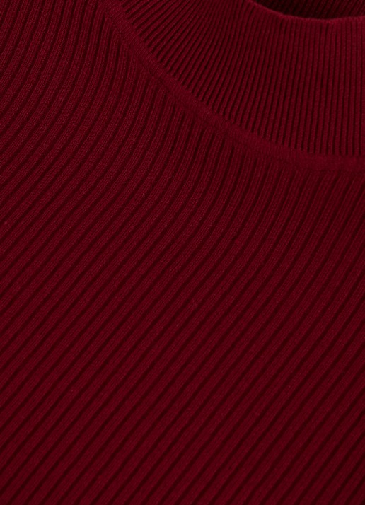 Phase Eight Lori ribgebreide top met splitten - detail 4 bordeauxrood
