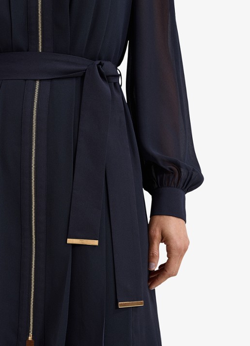 Phase Eight Lottie mini jurk met strikceintuur - detail 4 donkerblauw