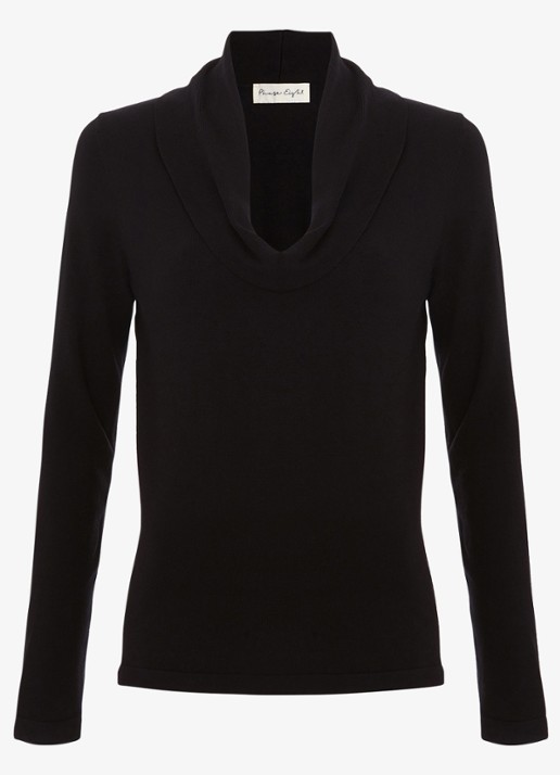 Phase Eight Lottie Watervalhals Top - voorkant zwart