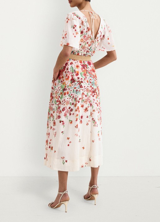 Phase Eight Lovette jurk met bloemenprint - achterkant cream
