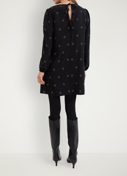 Phase Eight Lucia mini jurk met strass - achterkant zwart