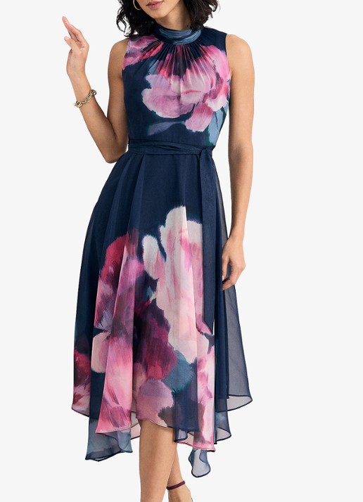 Phase Eight Lucinda midi jurk met bloemenprint en ruches