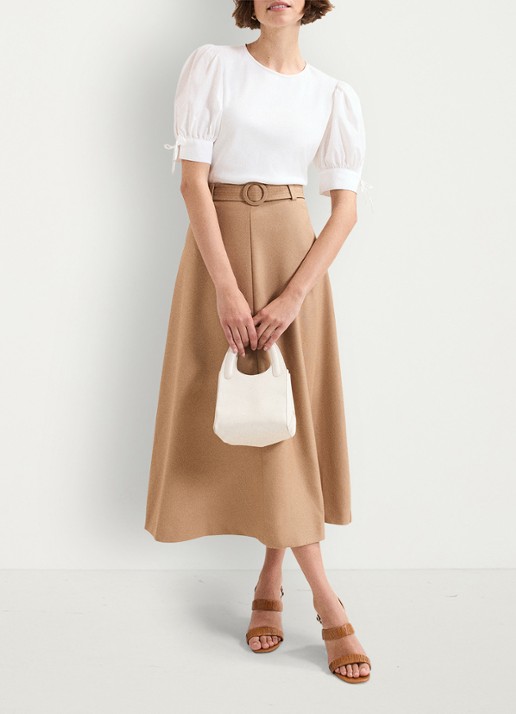 Phase Eight Luella top met pofmouw - voorkant 2 wit