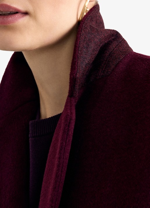Phase Eight Lydia jas in wolblend met klepzakken - detail 7 bordeauxrood