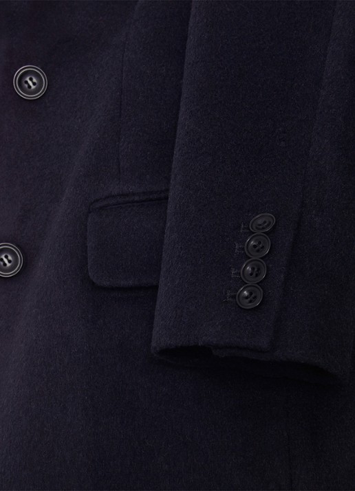 Phase Eight Lydia mantel in wolblend met klepzakken - detail 6 donkerblauw
