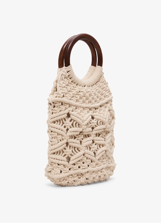 Phase Eight Macrame handtas  - detail 3 ivoor