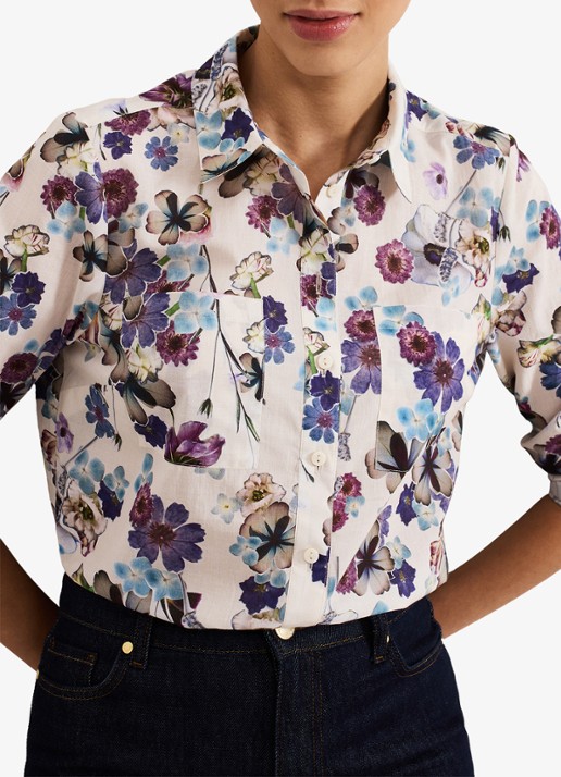 Phase Eight Maddelena blouse met print - detail 2 lichtroze