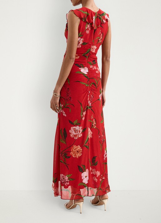 Phase Eight Mae maxi jurk met bloemenprint - achterkant 8 rood