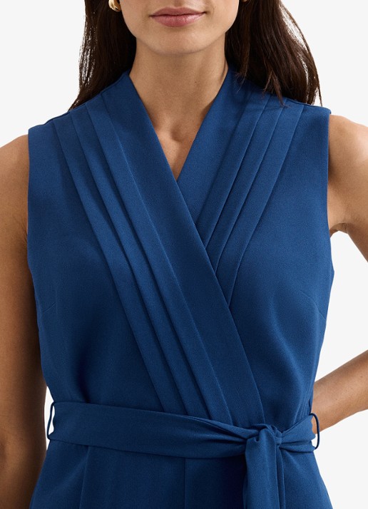 Phase Eight Maisley wide fit jumpsuit met strikceintuur - detail 2 donkerblauw