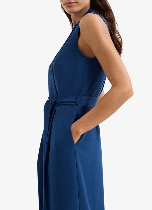 Phase Eight Maisley wide fit jumpsuit met strikceintuur - detail 3 donkerblauw