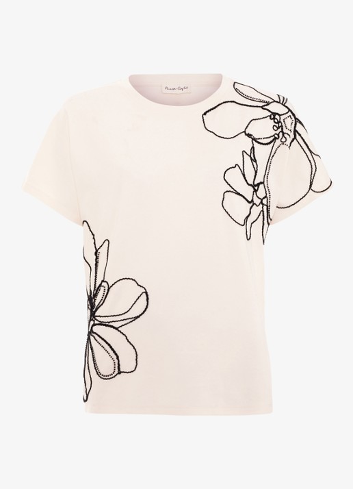 Phase Eight Malani T-Shirt met kralendecoratie - voorkant 6 wit