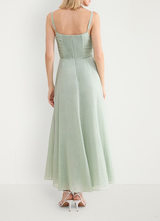 Phase Eight Marcie Green maxi jurk met plooien - achterkant lindegroen