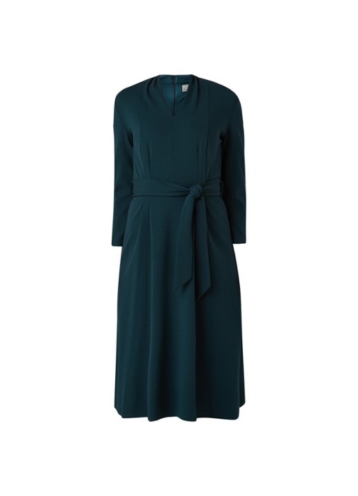 Phase Eight Maretta midi jurk met strikceintuur - voorkant 3 groen