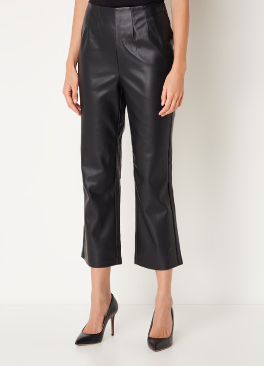 Phase Eight Marielle high waist cropped flared fit broek van imitatieleer