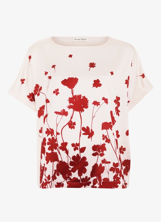 Phase Eight Marion top met bloemenprint - voorkant ivoor