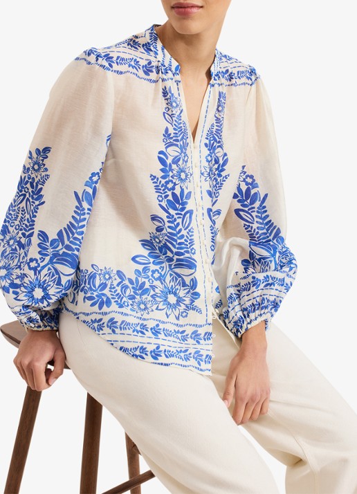 Phase Eight Marisa blouse  met bloemenprint - detail 5 blauw