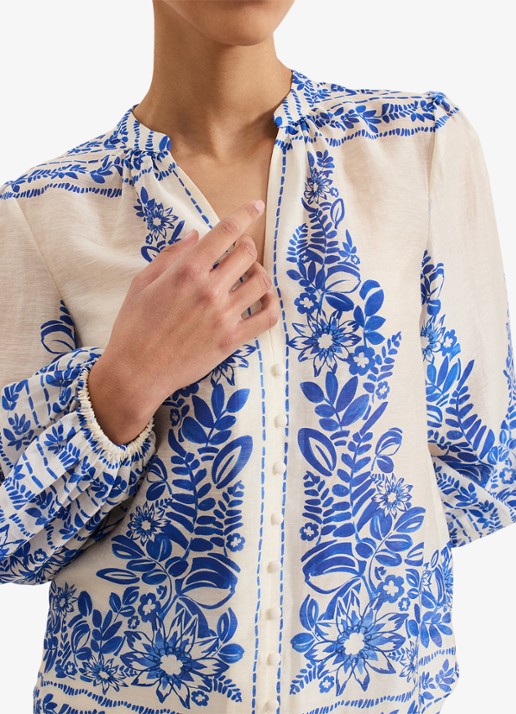 Phase Eight Marisa blouse  met bloemenprint - detail 6 blauw