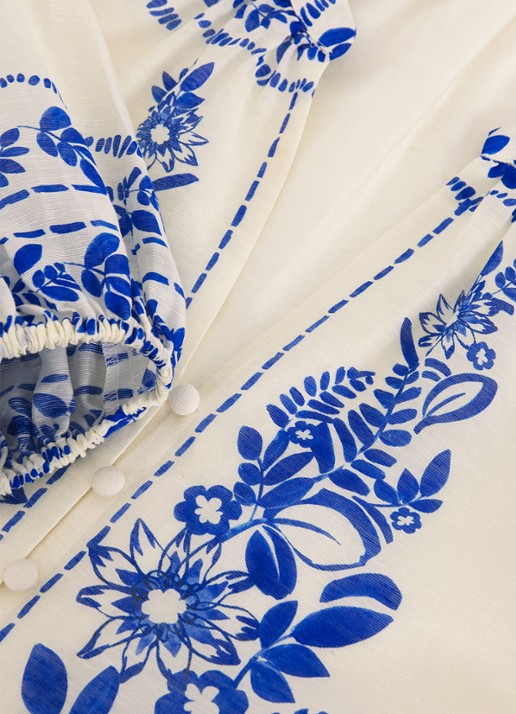 Phase Eight Marisa blouse  met bloemenprint - detail 8 blauw