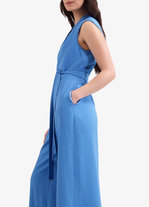Phase Eight Marta  loose fit jumpsuit met strikceintuur - detail 7 lichtblauw
