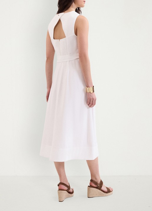 Phase Eight Marta midi jurk met strikceintuur - achterkant wit