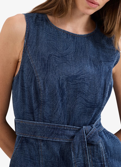 Phase Eight Marta wide fit jumpsuit met strikceintuur - detail 4 indigo