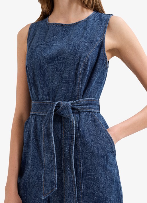Phase Eight Marta wide fit jumpsuit met strikceintuur - detail 5 indigo