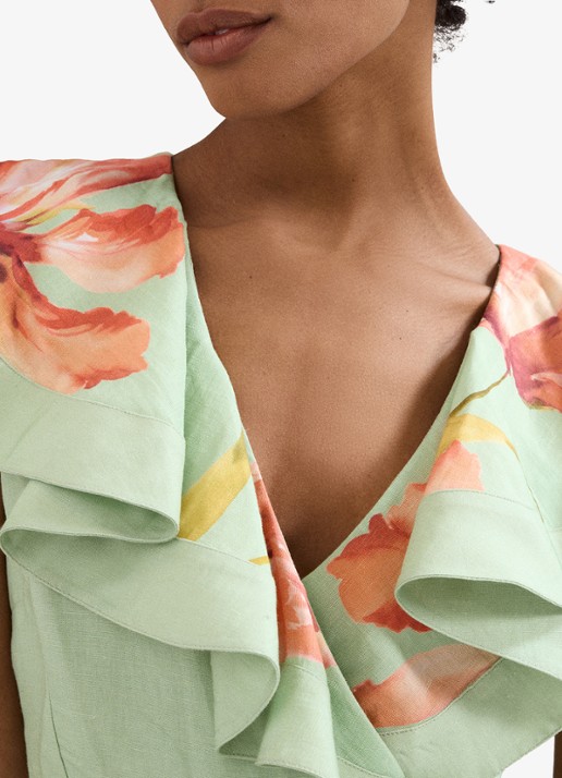 Phase Eight Matilda jurk met bloemenprint - detail 3 groen