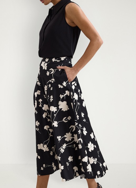 Phase Eight Mavis midi rok met bloemenprint - detail 4 zwart
