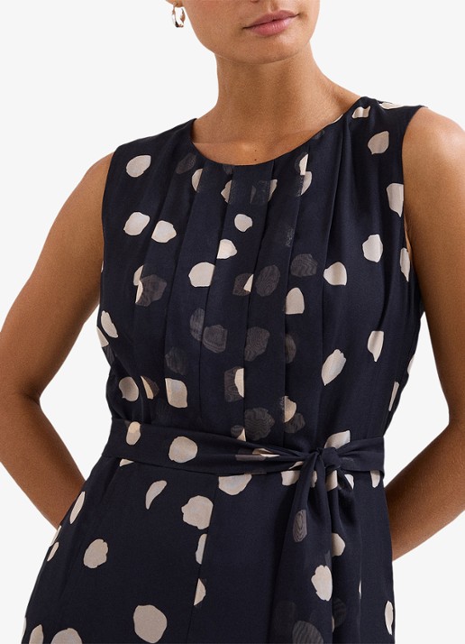 Phase Eight Maxine Spot jumpsuit met stippenprint - detail 3 donkerblauw