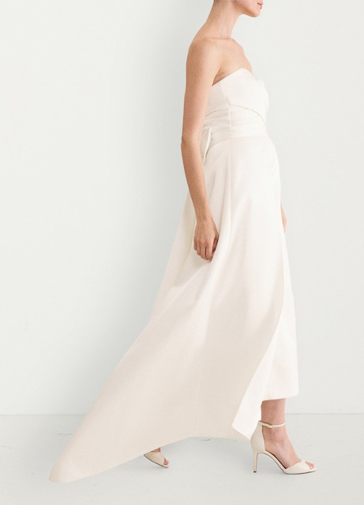 Phase Eight Meredith maxi jurk van satijn met strikdetail - detail 7 ivoor